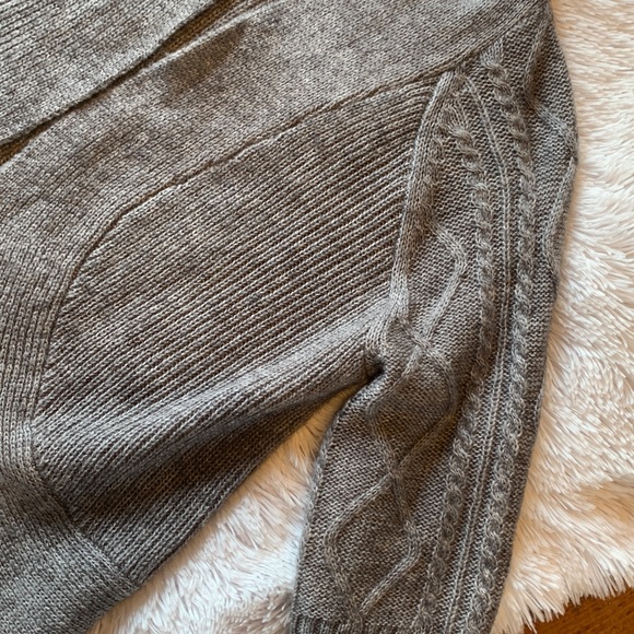 Chico's Gray Wool Blend Open Cardigan Soft Cable Knit Sweater - Picture 12 of 16